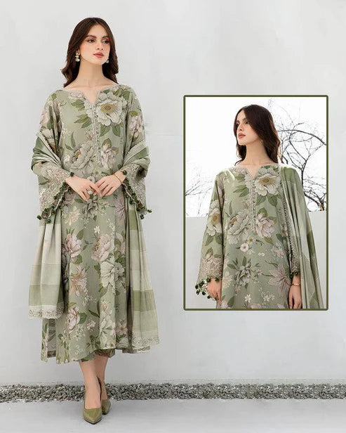 SAPPHIRE -3PC KARANDI Bana Dori Printed Shirt With Printed Duppta -SAF 5057