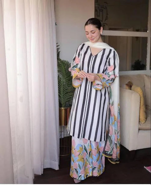LULUSAR Silk 3PC Digital Printed ,SK-4006