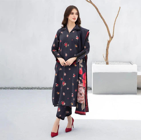 SAPPHIRE -3PC KARANDI Bana Dori Printed Shirt With Printed Duppta -SAF 5070