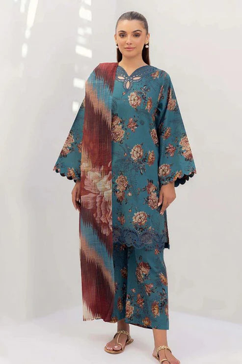 SAPPHIRE -3PC KARANDI Bana Dori Printed Shirt With Printed Duppta -SAF 5042