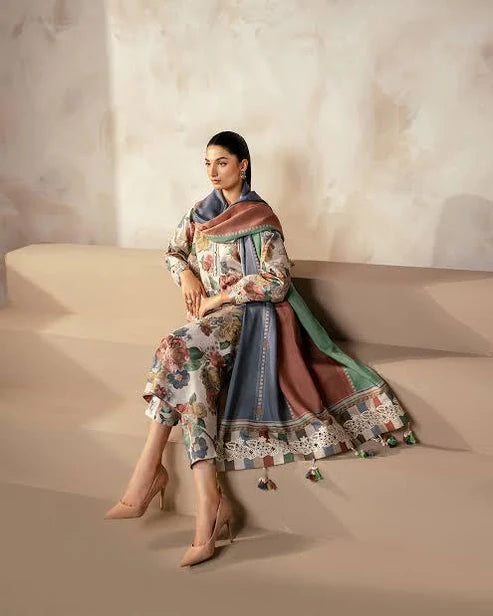 SAPPHIRE -3PC KARANDI Bana Dori Printed Shirt With Printed Duppta -SAF 5044