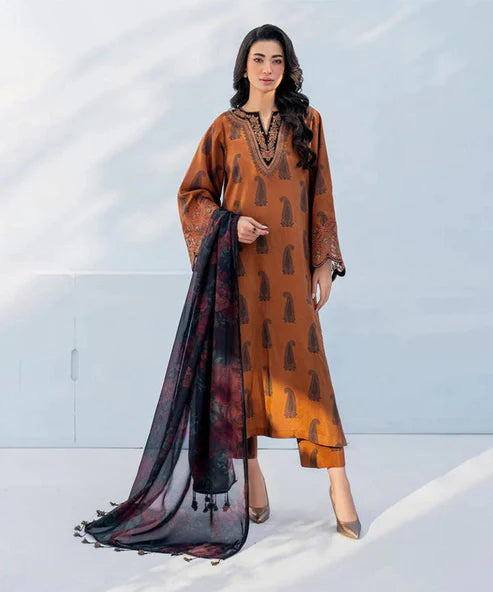 SAPPHIRE -3PC KARANDI Bana Dori Printed Shirt With Printed Duppta -SAF 5045