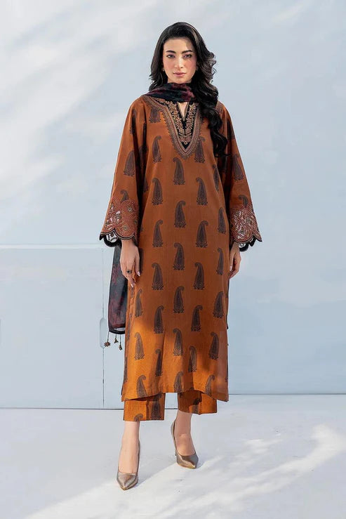 SAPPHIRE -3PC KARANDI Bana Dori Printed Shirt With Printed Duppta -SAF 5045