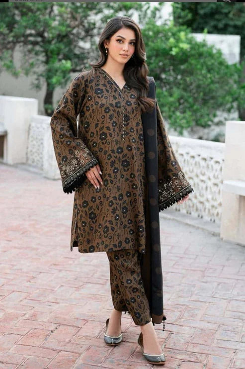 SAPPHIRE -3PC KARANDI Bana Dori Printed Shirt With Printed Duppta -SAF 5049