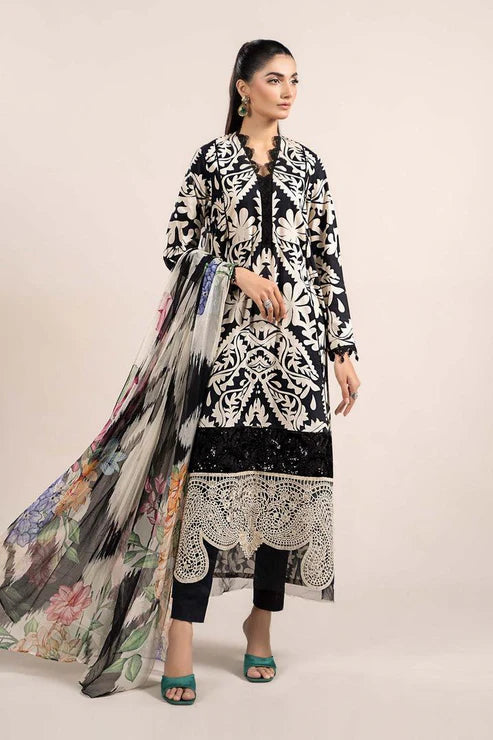 SAPPHIRE -3PC KARANDI Bana Dori Printed Shirt With Printed Duppta -SAF 5010